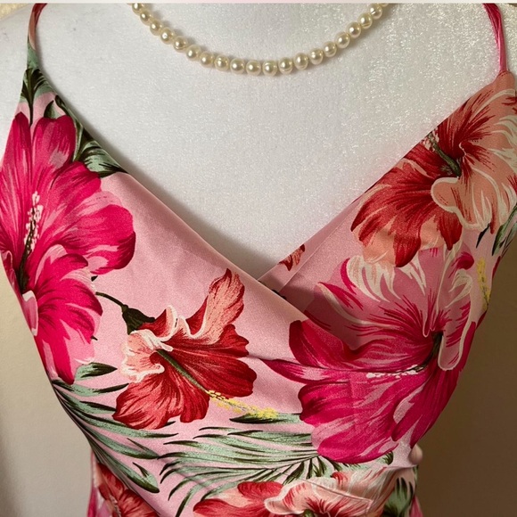 Floral Pink Spaghetti Strap Nightgown - Picture 3 of 4